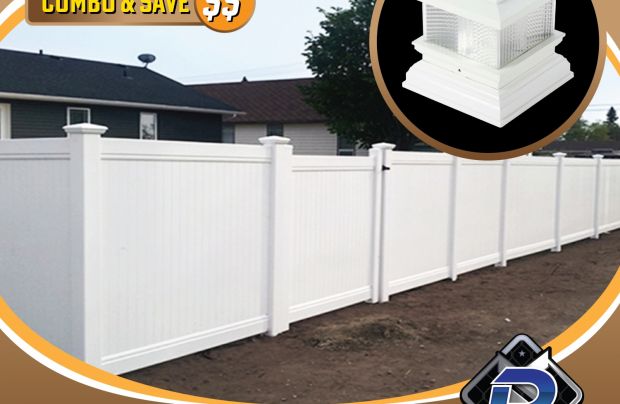 Classic White, 2x6 Rail, Vinyl Fence Package 12 Sections 