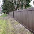 Dark Walnut Vinyl Privacy Fence 